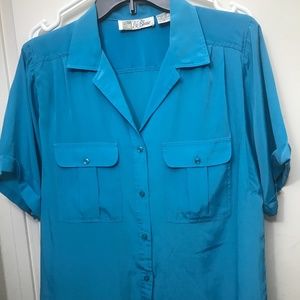 Ladies shimmery blue blouse